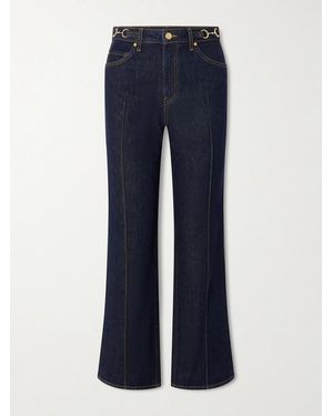 Ulla Johnson Agatha Embellished High-Rise Straight-Leg Jeans - Blue