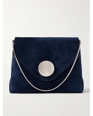 KHAITE Bobbi Suede Shoulder Bag - Blue