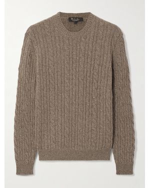 Loro Piana Cable-Knit Cashmere Sweater - Braun