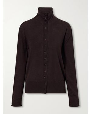 Kallmeyer Leona Wool And Silk-Blend Cardigan - Black