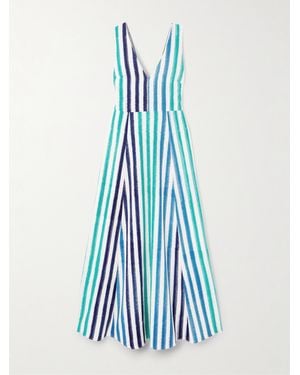Emporio Sirenuse Nellie Striped Cotton Maxi Dress - Blue