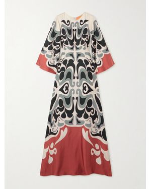 La DoubleJ Silk-Twill Maxi Dress - Red