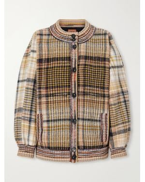 Missoni Padded Checked Wool Bomber Jacket - Natural