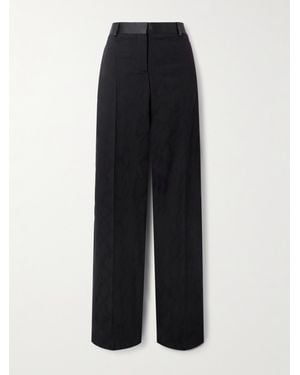 Stella McCartney Satin-Trimmed Wool-Jjacquard Pants - Black