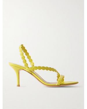 Gianvito Rossi 80 Leather Slingback Sandals - Metallic