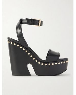 Givenchy Studded Leather Platform Sandals - Black
