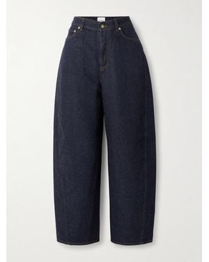 Givenchy Cropped High-Rise Barrel-Leg Jeans - Blue