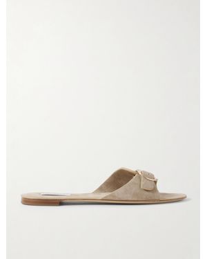 Gabriela Hearst Briar Pantoletten Aus Veloursleder - Natur