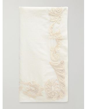 Dries Van Noten Embellished Cotton Scarf - Natural