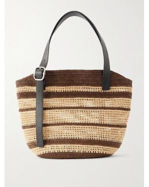Loewe Paula's Ibiza Loop Basket Leather-Trimmed Raffia Tote - Natural