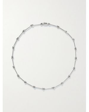 Laura Lombardi Net Sustain Treccia Platinum-Plated Necklace - White