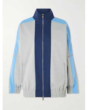 Tibi Color-Blocked Jersey Jacket - Blue