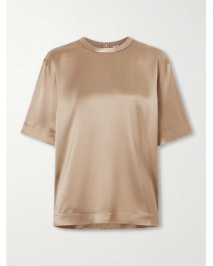 TOTEME Satin T-Shirt - Natural