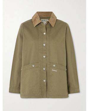 Barbour Sonnie Corduroy-Trimmed Cotton-Canvas Jacket - Green