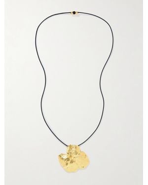 YSSO Eden Rock St Barths Hibiscus Kette Aus Kordel Mit Vergoldetem Detail - Mettallic