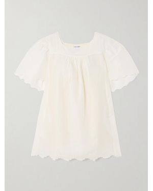 Thierry Colson Mini-Robe En Voile De Coton À Plis Et À Festons Scarlett - Neutre