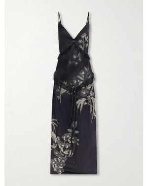 Wiederhoeft Arbe Crystal-Embellished Sequined Silk-Jersey Gown - Blue
