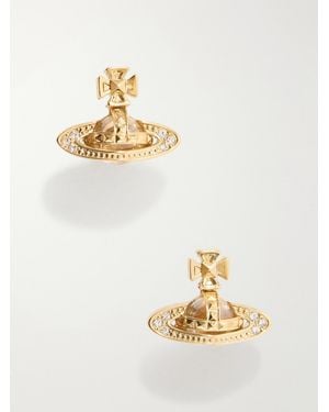 Vivienne Westwood Pina-Toned Crystal-Embellished Earrings - Metallic