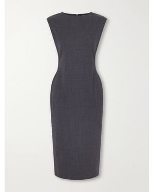 Jacquemus La Robe Alba Ruched-Detail Drill Midi Dress - Blue