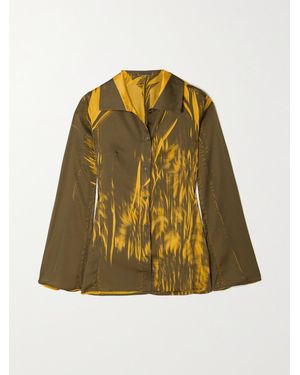 Ioannes Irene Printed Satin Shirt - Green