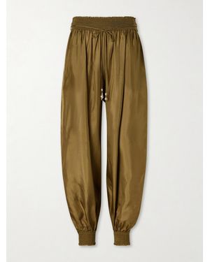Zimmermann Mahon Silk Tapered Trousers - Green
