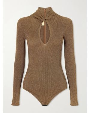 Valentino Garavani Knotted Lurex Bodysuit - Metallic