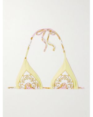 Versace Haut De Bikini Triangle Imprimé - Métallisé