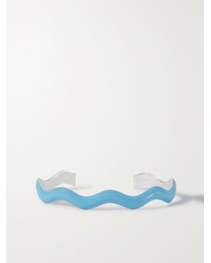Fry Powers Ric Rac Sterling And Enamel Cuff - Blue