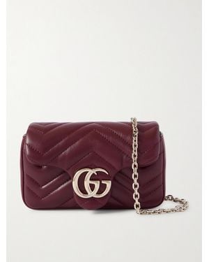 Gucci Gg Marmont Mini Matelassé Leather Shoulder Bag - Lila