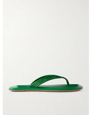 Bottega Veneta Sampieri Flat Thong Rubber Flip Flops - Green