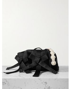 Simone Rocha Sac Ceinture En Tissu Technique À Nœuds Et À Perles Synthétiques - Noir