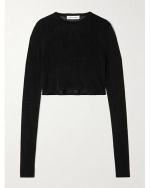 Frankie Shop Kazel Cropped Knitted Top - Black