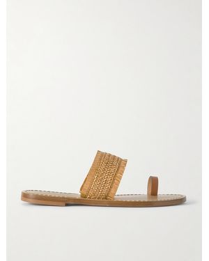 Amanu Shela Sandalen Aus Geflochtenem Raffiabast Und Leder - Weiß