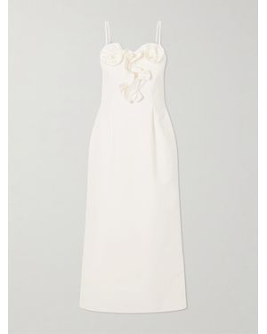 Magda Butrym Embellished Ruffled Cotton Midi Dress - White