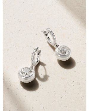 Marlo Laz Gemma Dangles 14-Karat Diamond Hoop Earrings - Natural