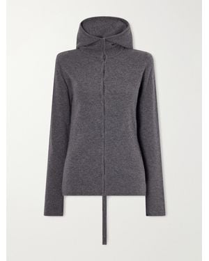 Colleen Allen Hooded Merino Wool Cardigan - Grey