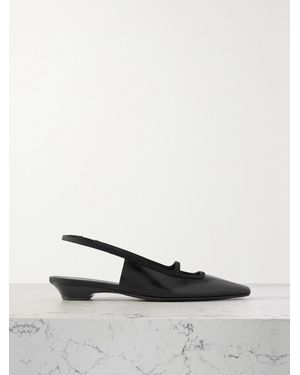 Neous Sabik Grosgrain-Trimmed Glossed-Leather Slingback Court Shoes - Black