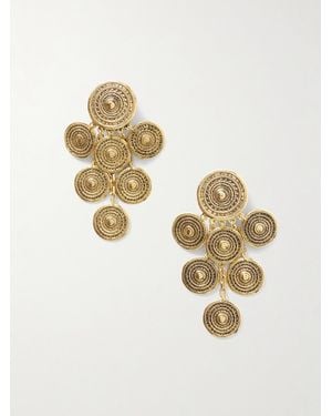 Saint Laurent Byzance-Tone Clip Earrings - Metallic