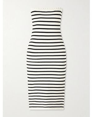 Posse Henry Strapless Striped Knitted Midi Dress - Blue