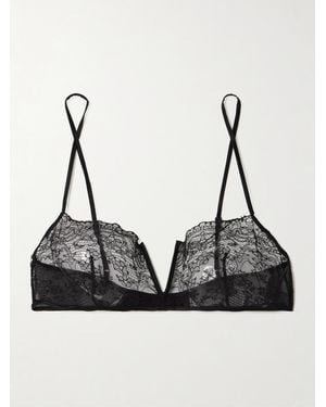 Kiki de Montparnasse La Follie Lace Underwired Bandeau Bra - Black