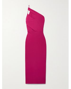 Et Ochs Net Sustain Ruth One-Shoulder Ruched Stretch-Jersey Midi Dress - Pink