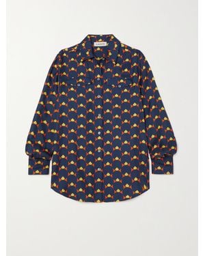 Lanvin Printed Silk Blouse - Blue