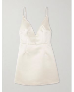 Emilia Wickstead Vero Open-Back Duchesse-Satin Mini Dress - Natural