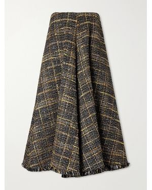 Altuzarra Varda Fringe-Trimmed Tweed Midi Skirt - Multicolor