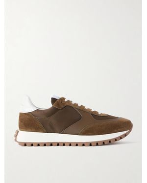 Gianvito Rossi Gravel Suede, Leather And Shell Trainers - Brown