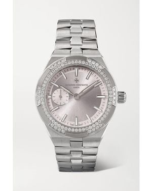 Vacheron Constantin Overseas Automatic 37 Mm Uhr Aus Edelstahl Mit Diamanten - Grau