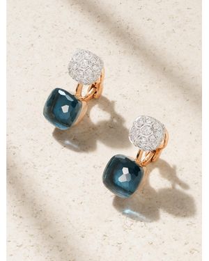 Pomellato Nudo 18-Karat Rose And, Topaz And Diamond Earrings - Natural