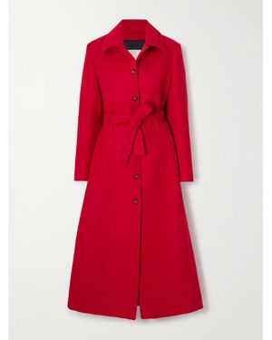 Giuliva Heritage The Aida Belted Wool And Mohair-Blend Coat - Red
