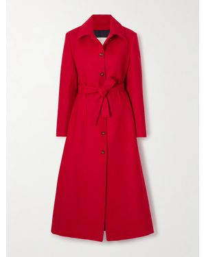 Giuliva Heritage The Aida Mantel Aus Einer Woll-Mohairmischung Mit Gürtel - Rot