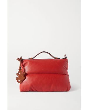 Moncler Genius 1 Jw Anderson Quilted Padded Shell And Leather Tote - Red